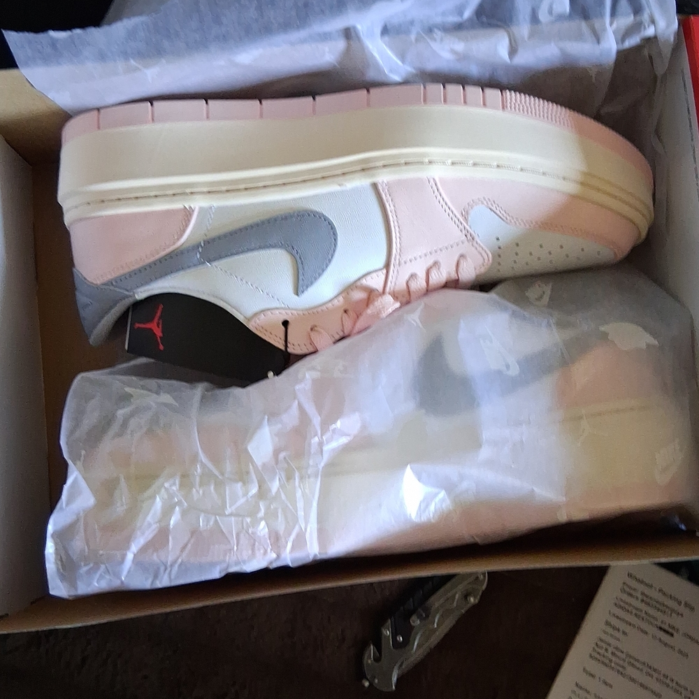 Brand New Jordan 1 Low Elevate Jordan Sneakers in Pink, Gray, and White